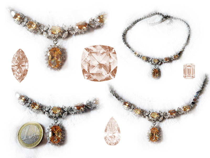 Collier zirconia topaze fumée C172