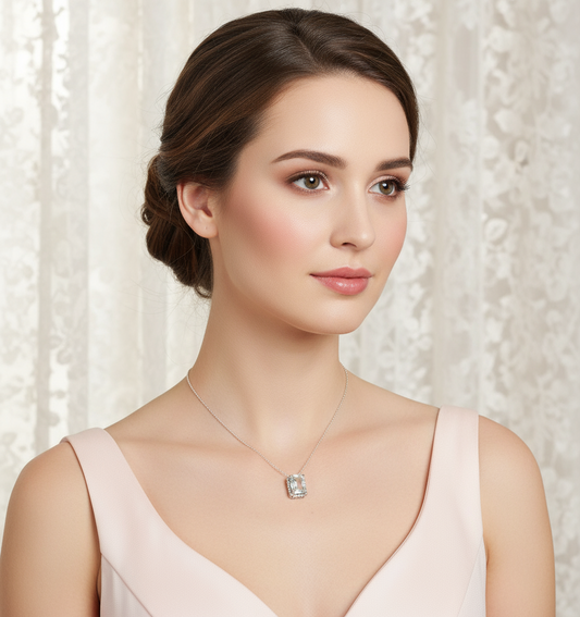 Pendentif en argent 925 avec topaze traitée mystique multicolore NACRELUNE pendentif