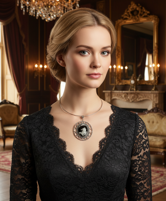 🎃Grand pendentif camée avec photo d’actrice célèbre : choisissez le modèle NACRELUNE pendentif