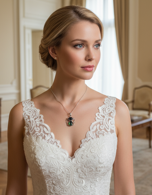 Pendentif en argent avec améthyste et topaze mystique taillées NACRELUNE pendentif