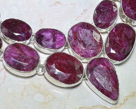 Collier argent rubis NACRELUNE collier