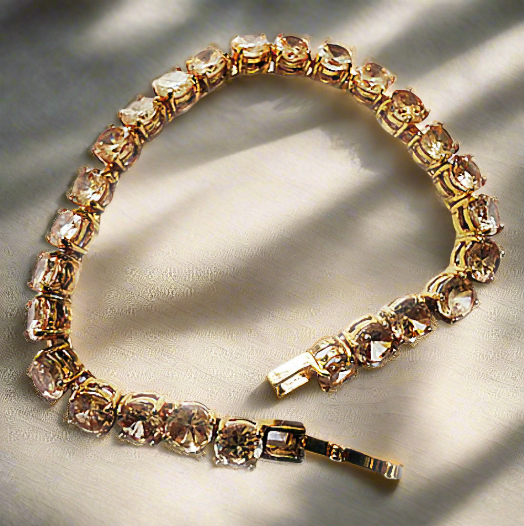 Bracelet zirconia topaze fumée