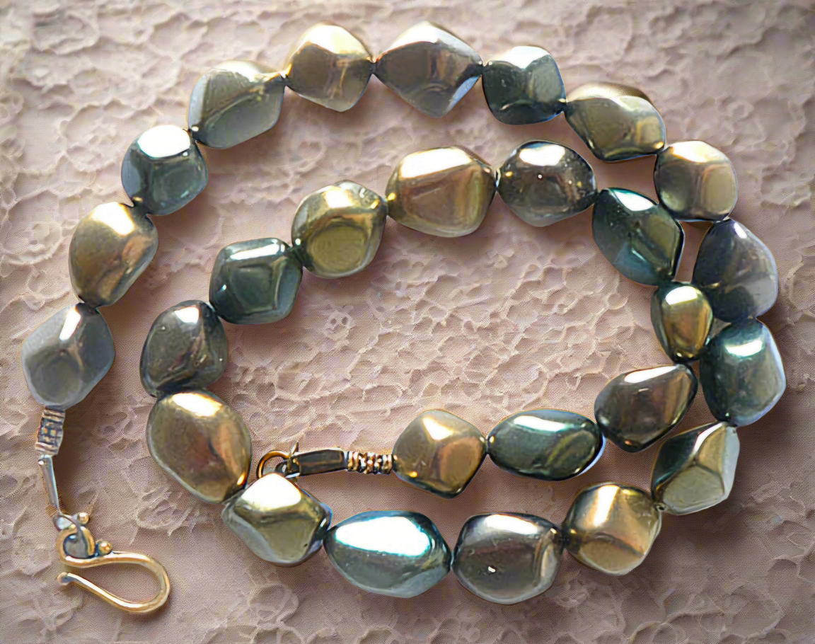 parure complète perles baroques nacre métallisé