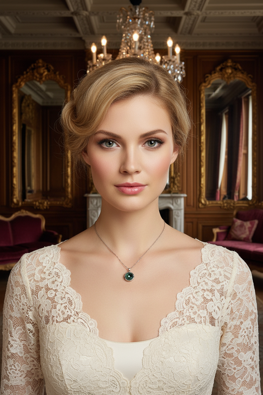 Pendentif en argent avec topaze taillée traitée mystique NACRELUNE pendentif