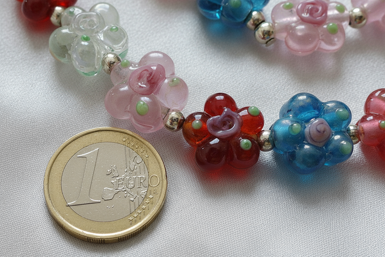 Parure de fleurs multicolores en résine NACRELUNE parure