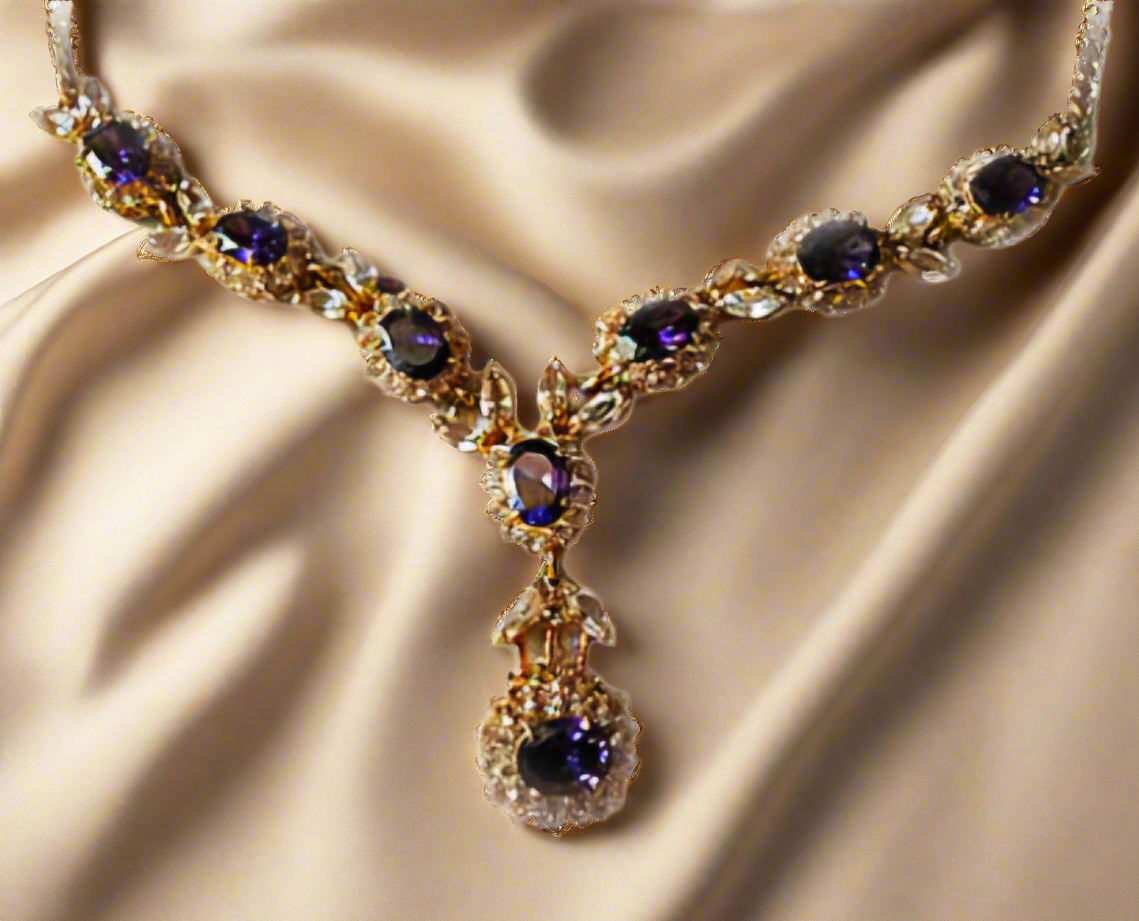 Parure zirconia améthyste