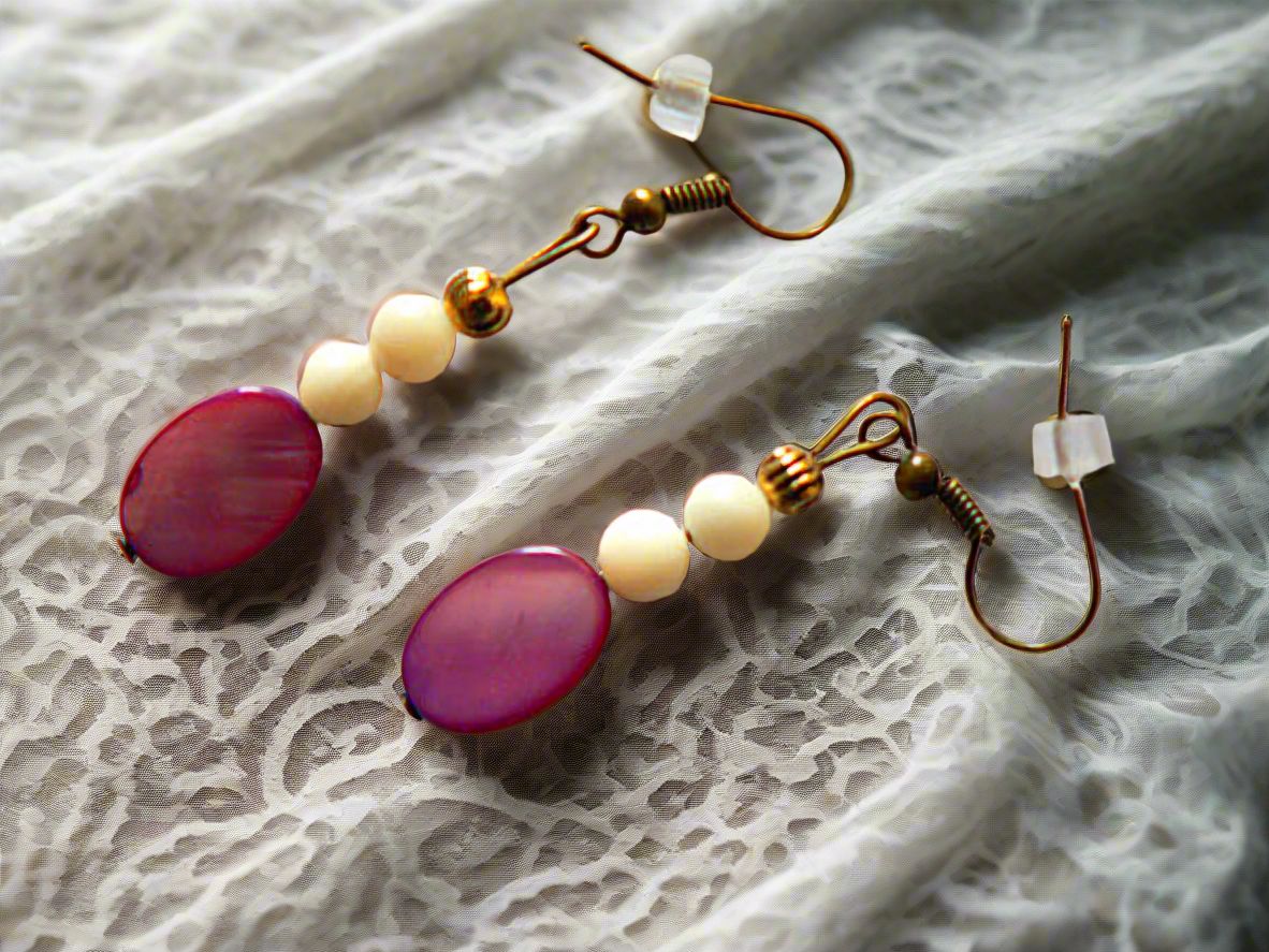 Parure en perles pastilles de nacre