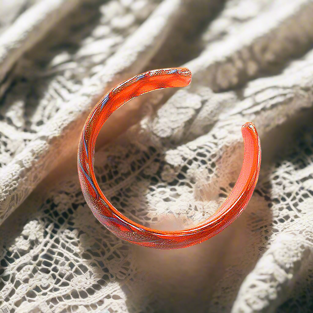 bracelet verre rouge et doré
