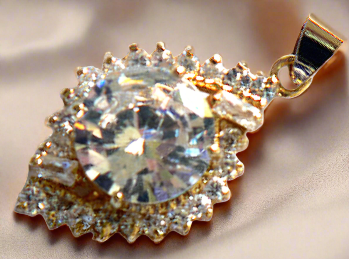 pendentif en zirconia imitation diamant