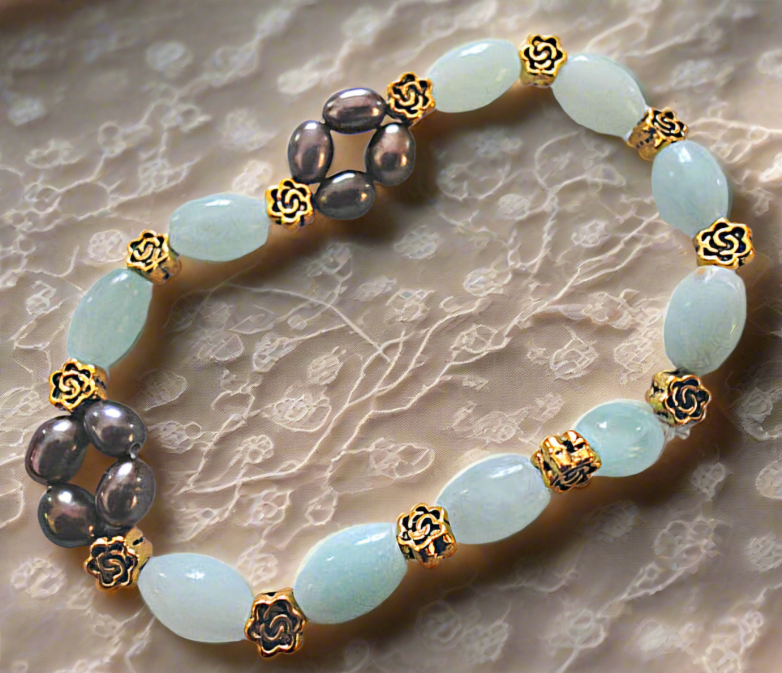 Parure aigue-marines polies