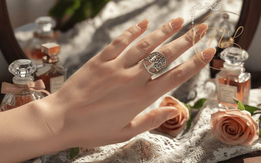 Bague en argent en forme d’arbre NACRELUNE Bague