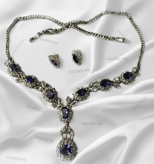 Parure zirconia améthyste Violet NACRELUNE parure