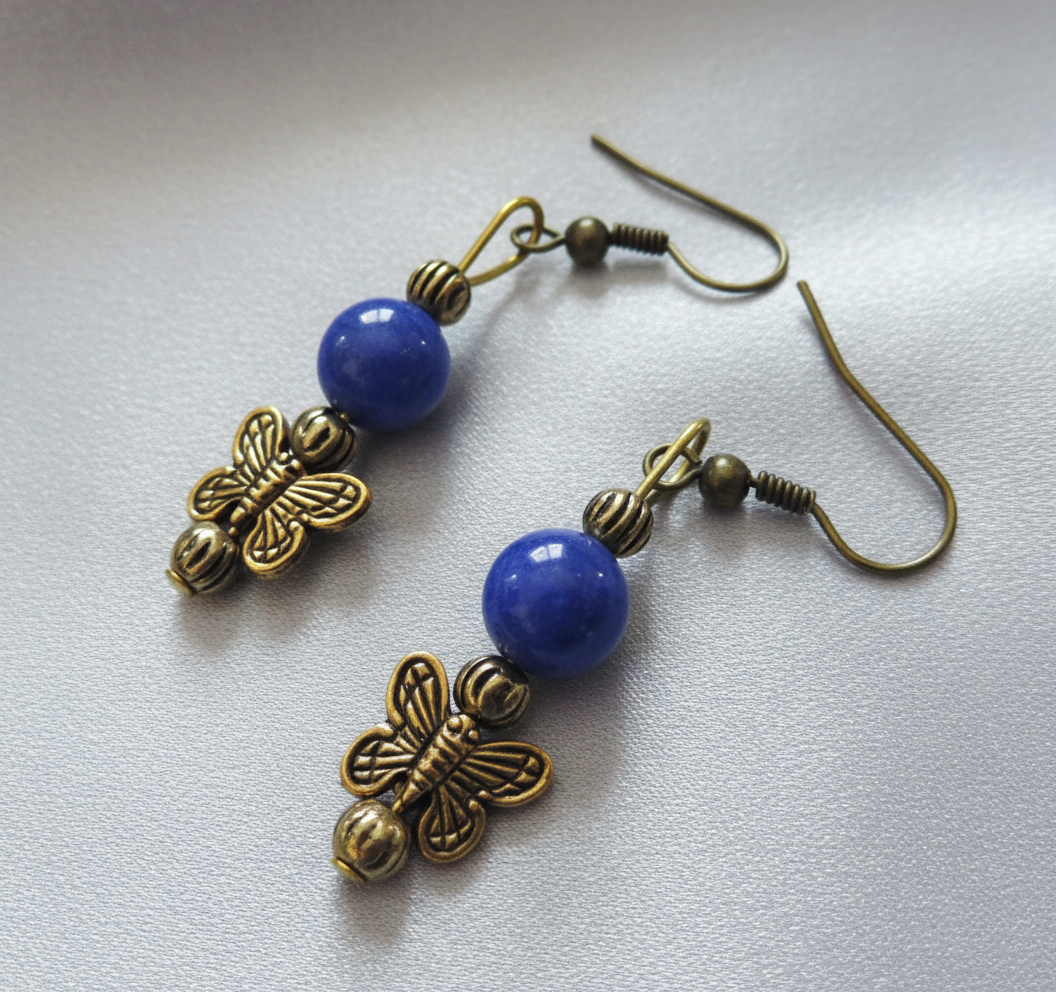 Parure en perles de jades mauves et perles de nacre NACRELUNE parure