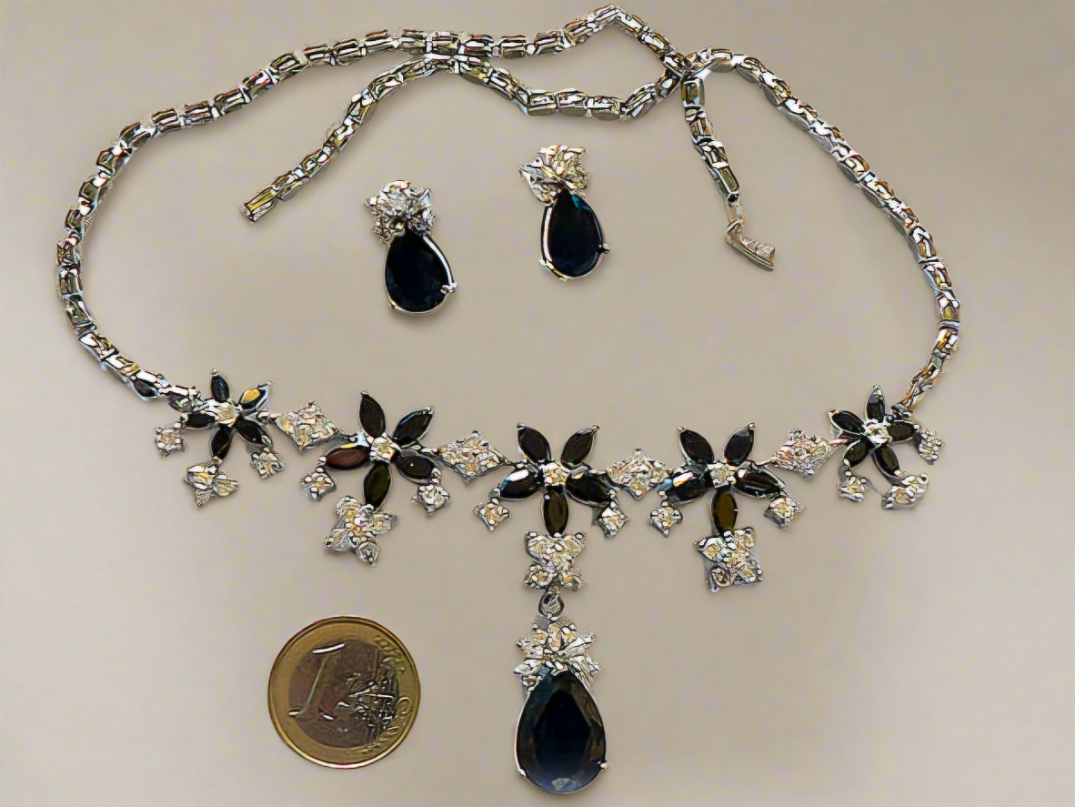 parure en zirconia imitation saphir