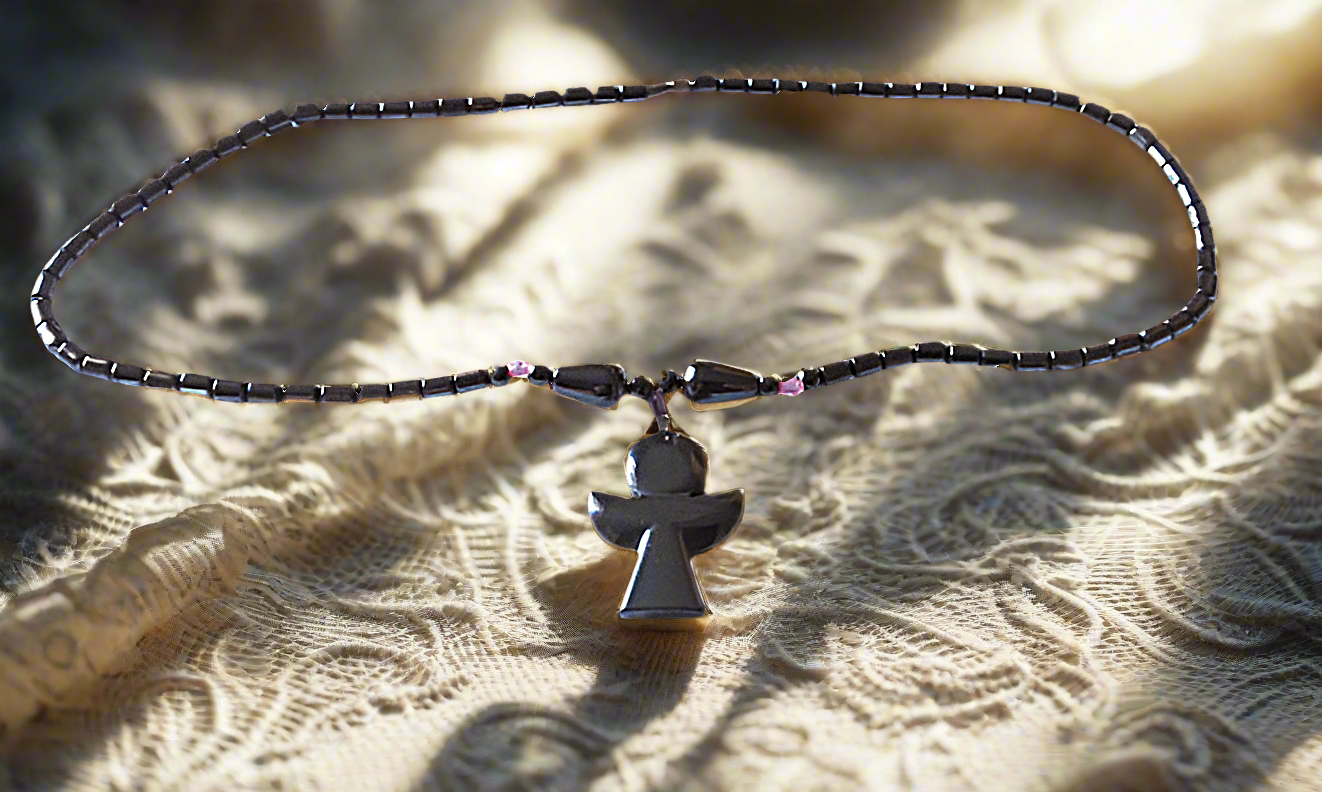 Collier ange gardien en hématite
