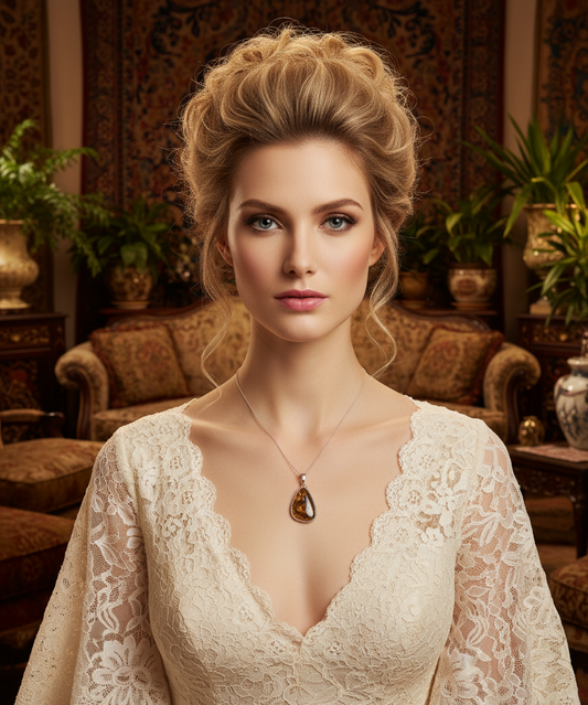 Pendentif en argent 925 avec opale brute dans sa roche mère NACRELUNE pendentif