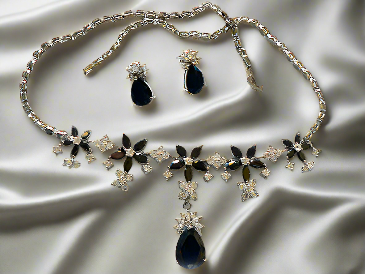 parure en zirconia imitation saphir