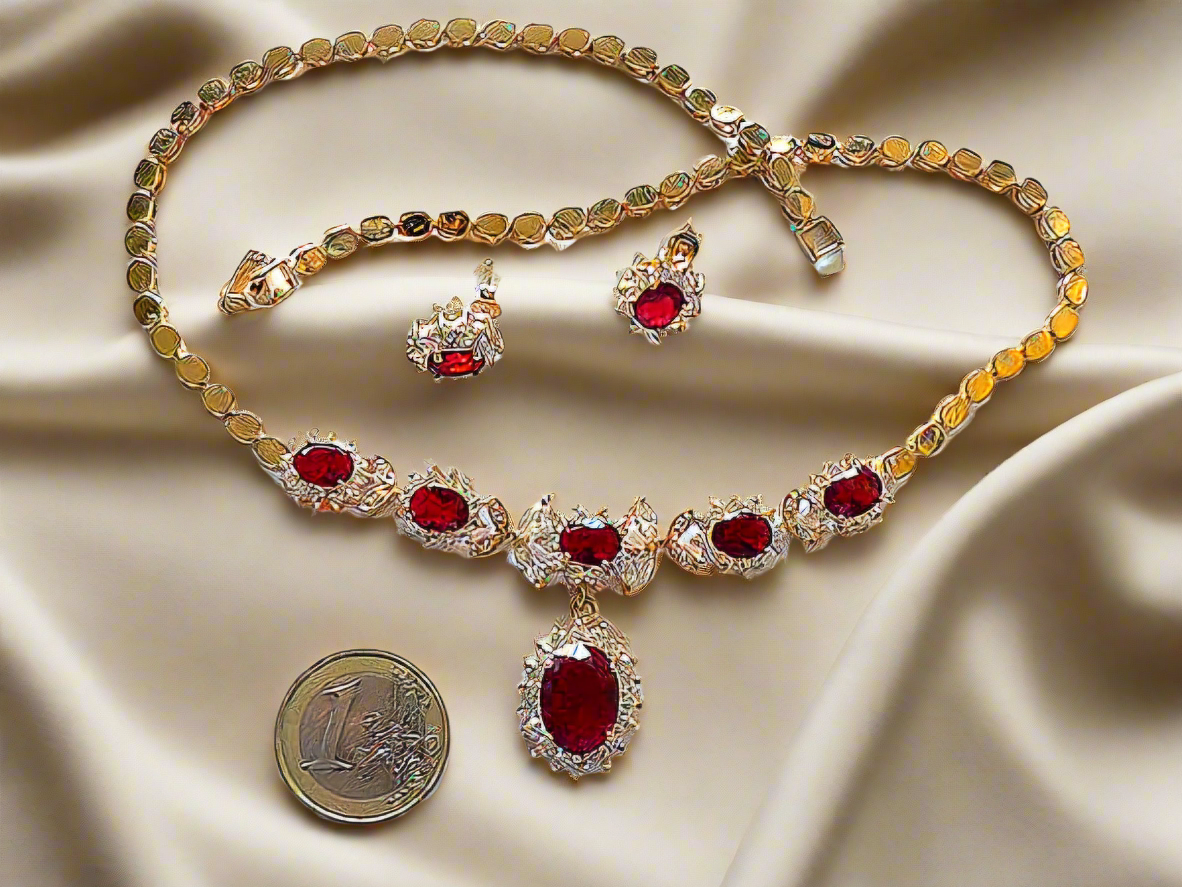 parure en zirconia imitation rubis