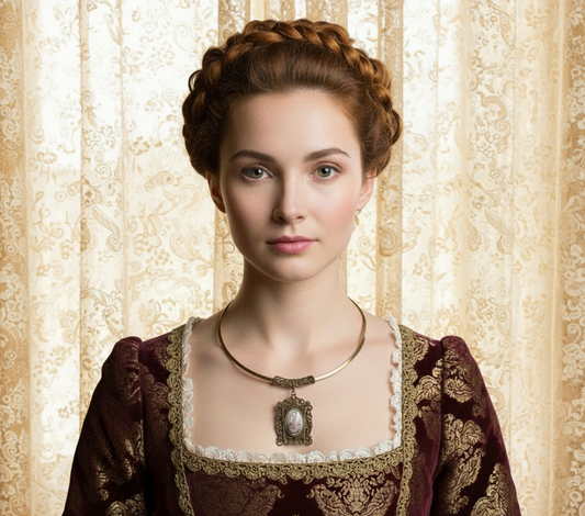 Petit pendentif camée style Versailles NACRELUNE pendentif