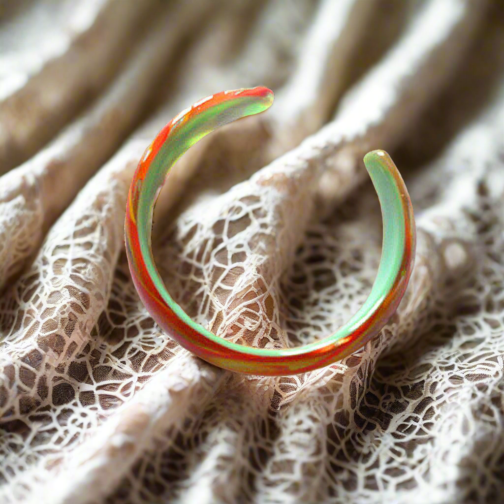 bracelet en verre orange jaune vert