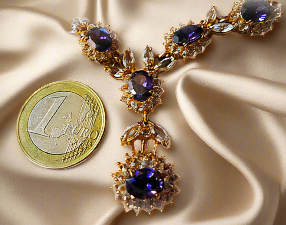 Parure zirconia améthyste