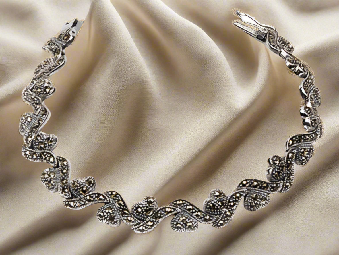 Bracelet en argent et marcassites