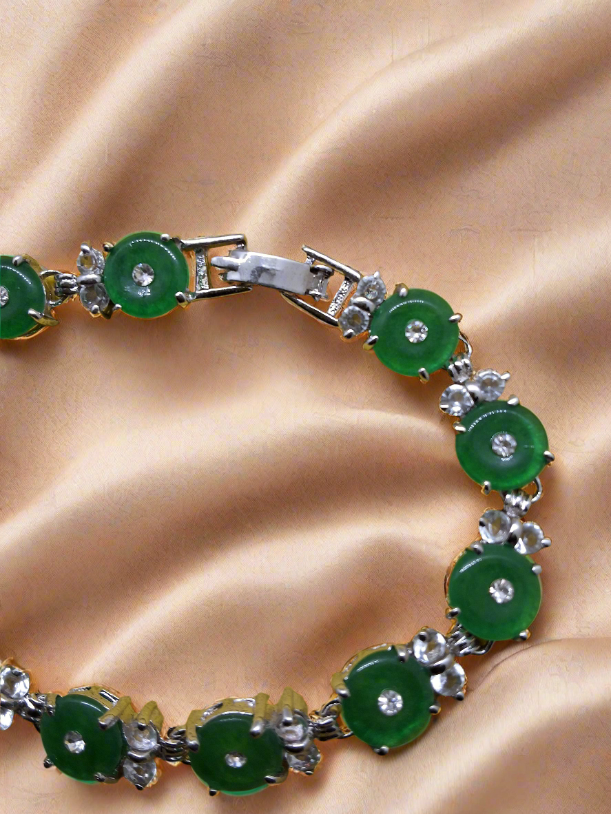 collier en zirconia imitation emeraudes et diamants NACRELUNE collier