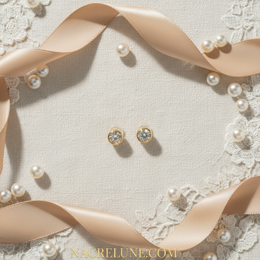 Boucles d’oreille imitation diamant NACRELUNE boucles d'oreille