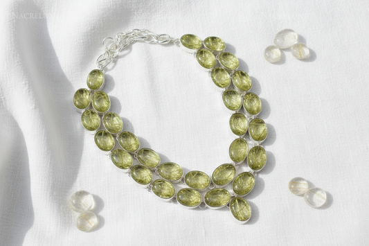 Collier en argent et 925 quartz rutiles scintillants NACRELUNE collier