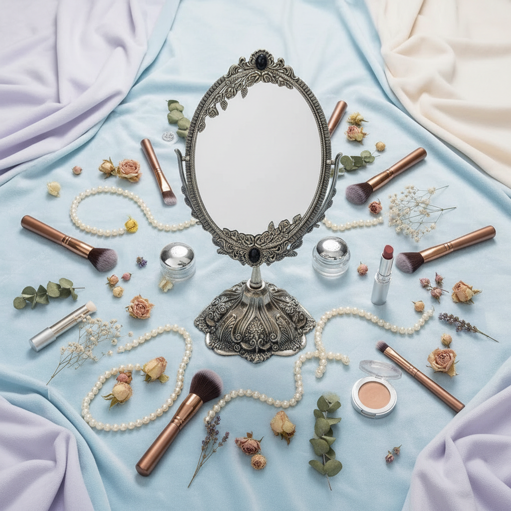 Miroir style vintage pour la coiffeuse NACRELUNE autre