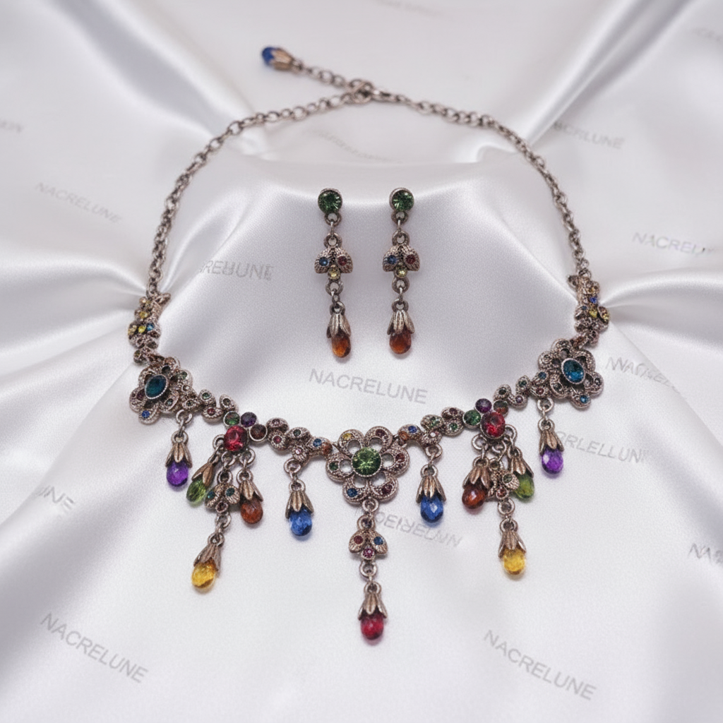 parure en cristaux multicolores NACRELUNE parure