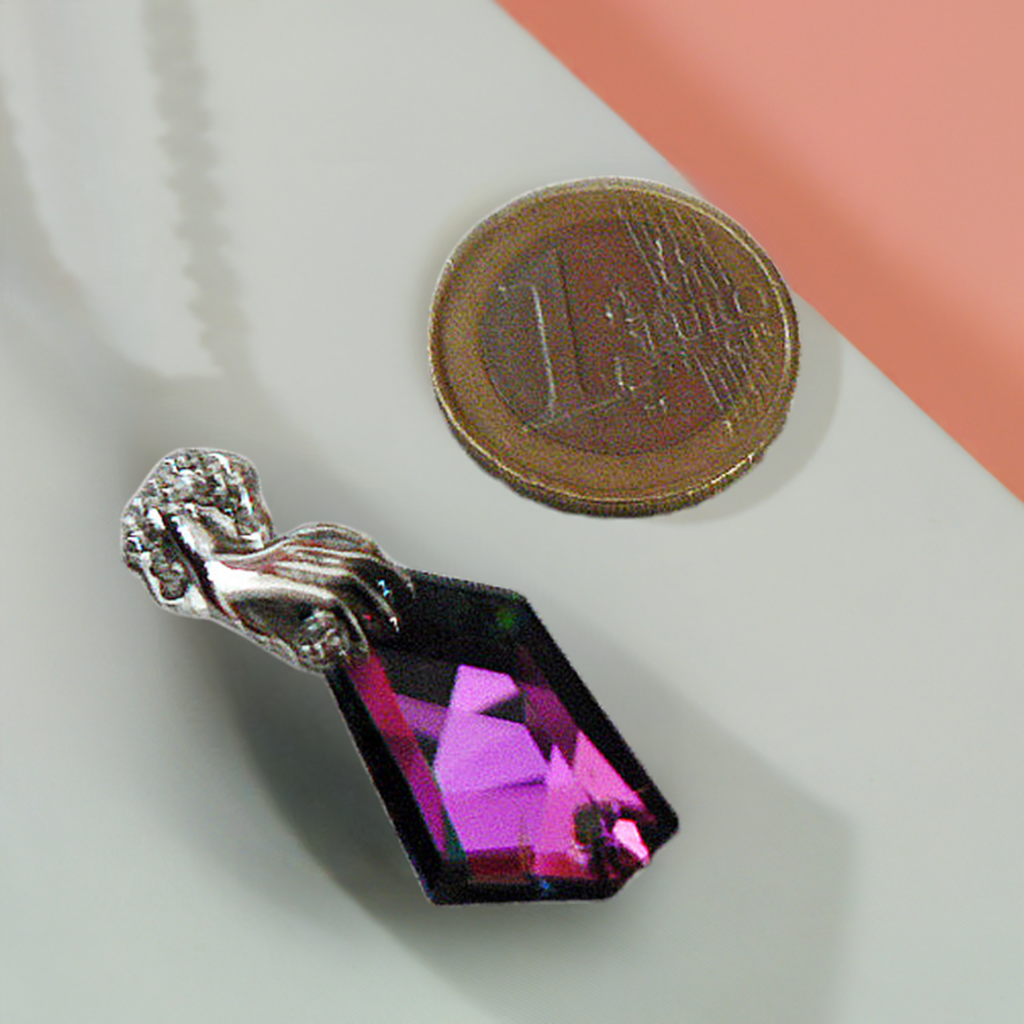 Pendentif en zirconia multicolore