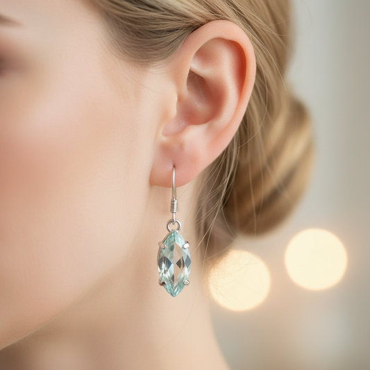 Boucles d’oreille en argent avec topazes traitées mystiques claires NACRELUNE boucles d'oreille