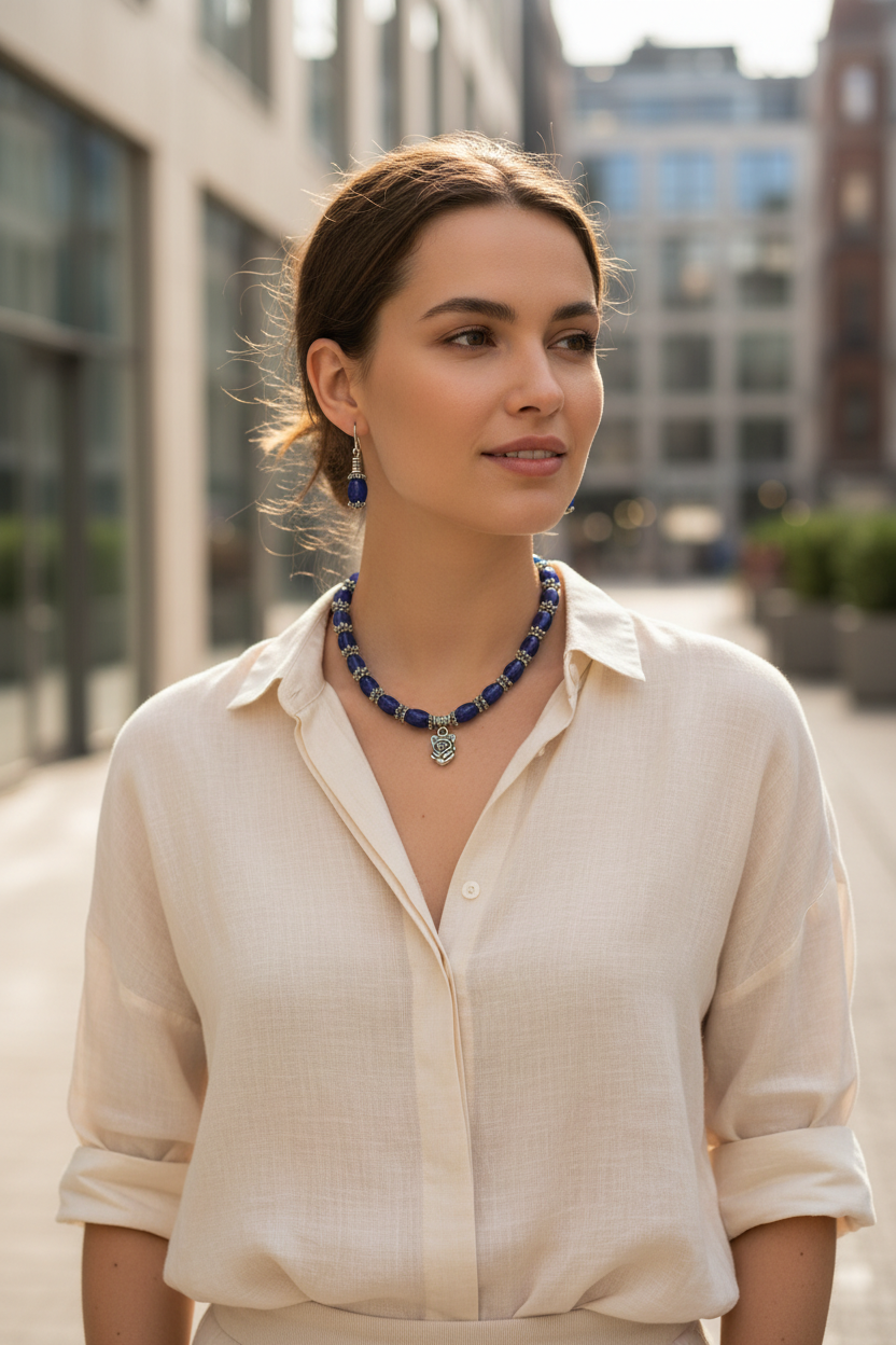 Parure jade rose urbain