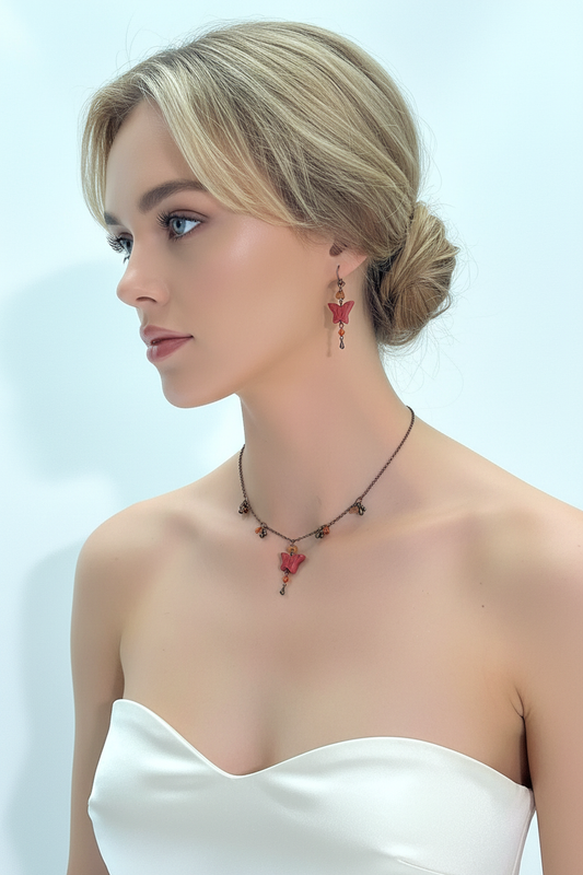 Parure fantaisie papillons NACRELUNE parure