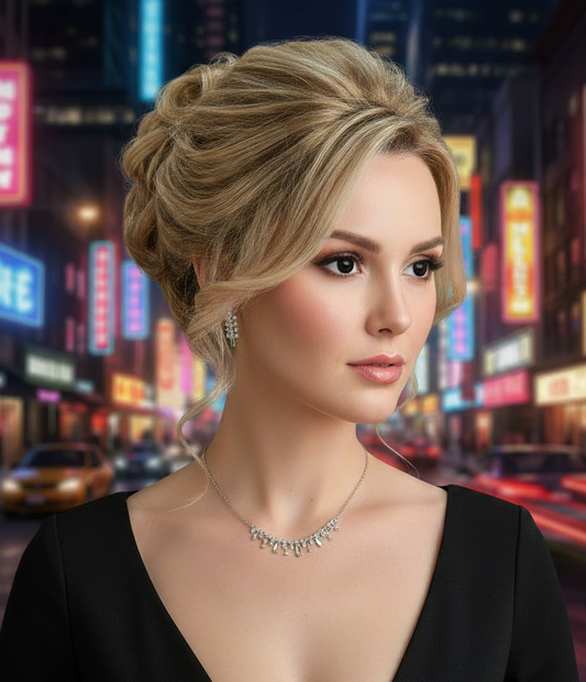 👑Petite parure en strass verts et blancs NACRELUNE parure