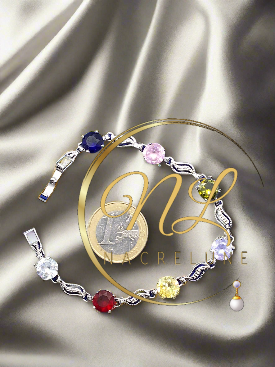Bracelet en strass colorés
