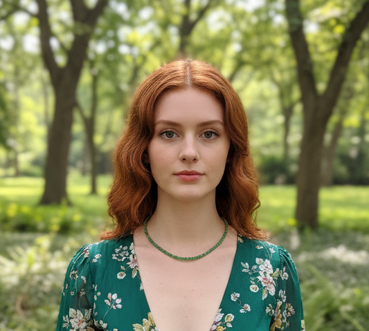 collier en oeil de chat vert clair NACRELUNE collier