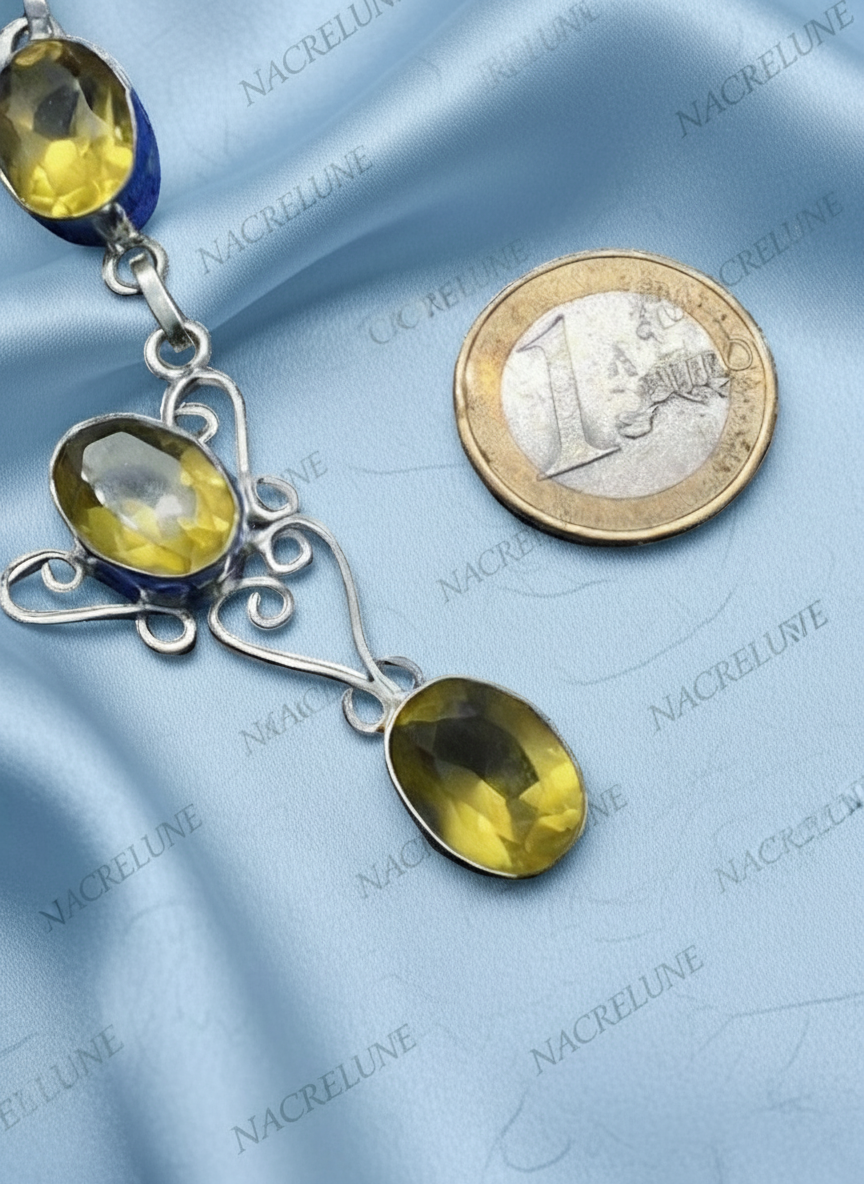 Collier en argent et citrines NACRELUNE collier