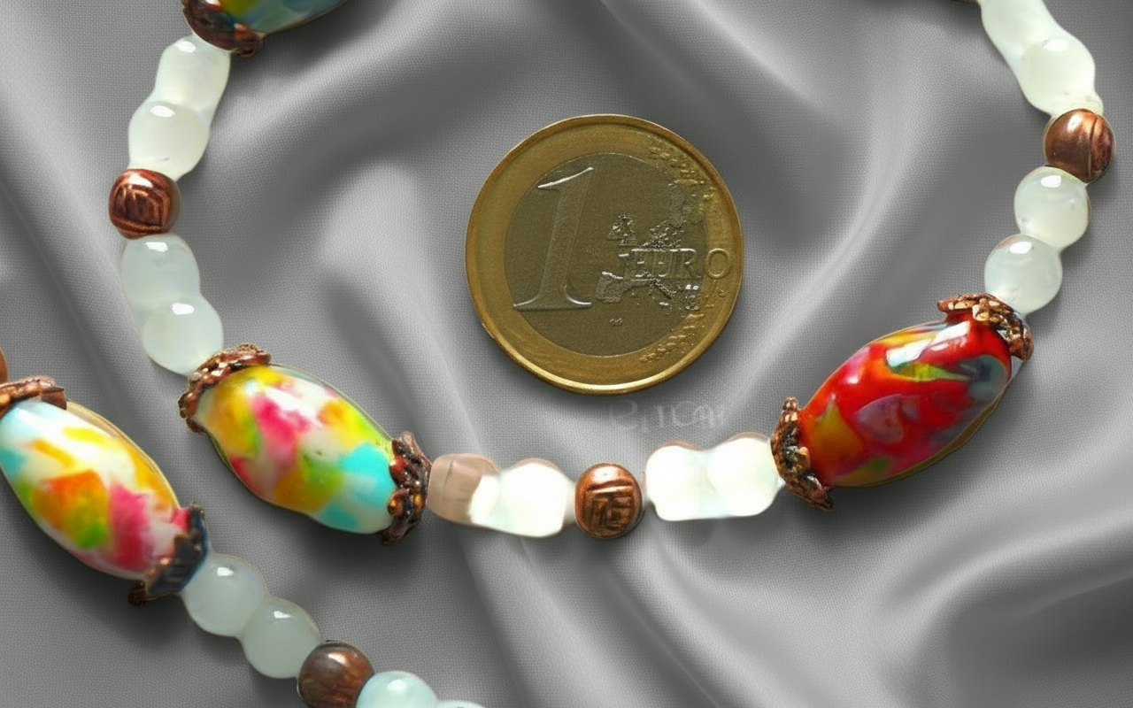 parure en perles de verre décorées NACRELUNE parure