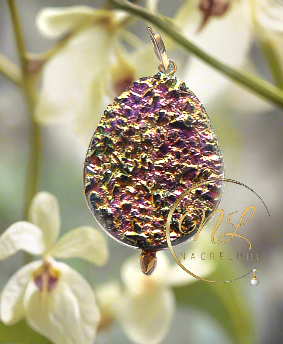 pendentif argent 925 avec titanite naturelle