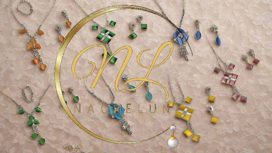 🎃Parure oeil du chat et strass NACRELUNE parure