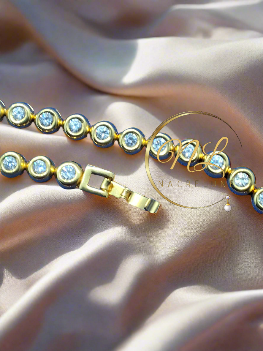 Collier zirconium imitation rivière de diamants NACRELUNE collier