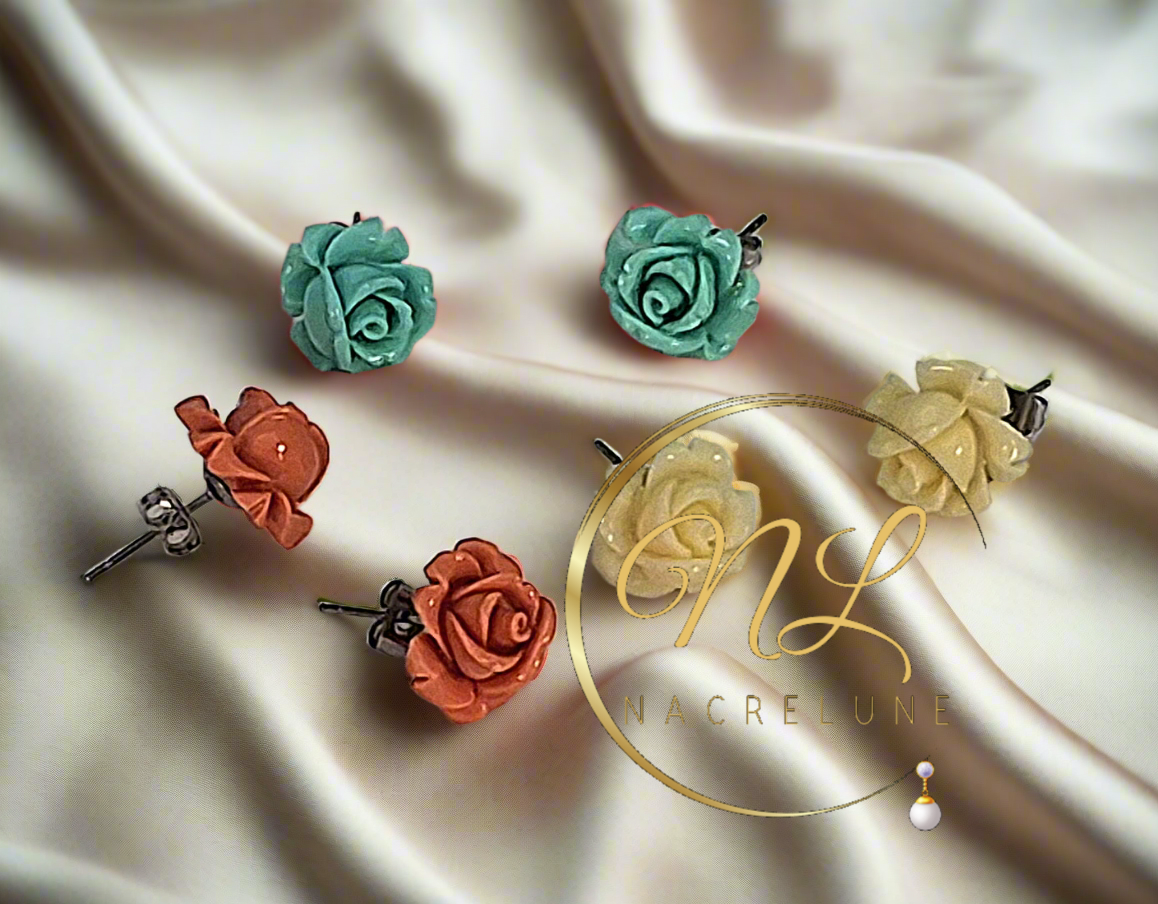Lot de 3 paires de boucles d'oreille en résine