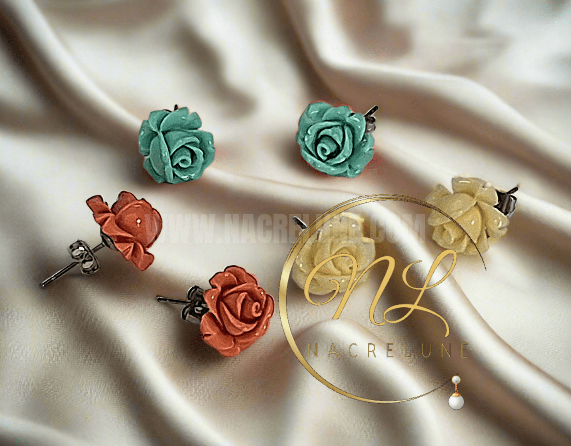 Lot de 3 paires de boucles d'oreille en résine