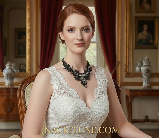 Parure en dentelle avec strass : choisissez votre couleur NACRELUNE parure