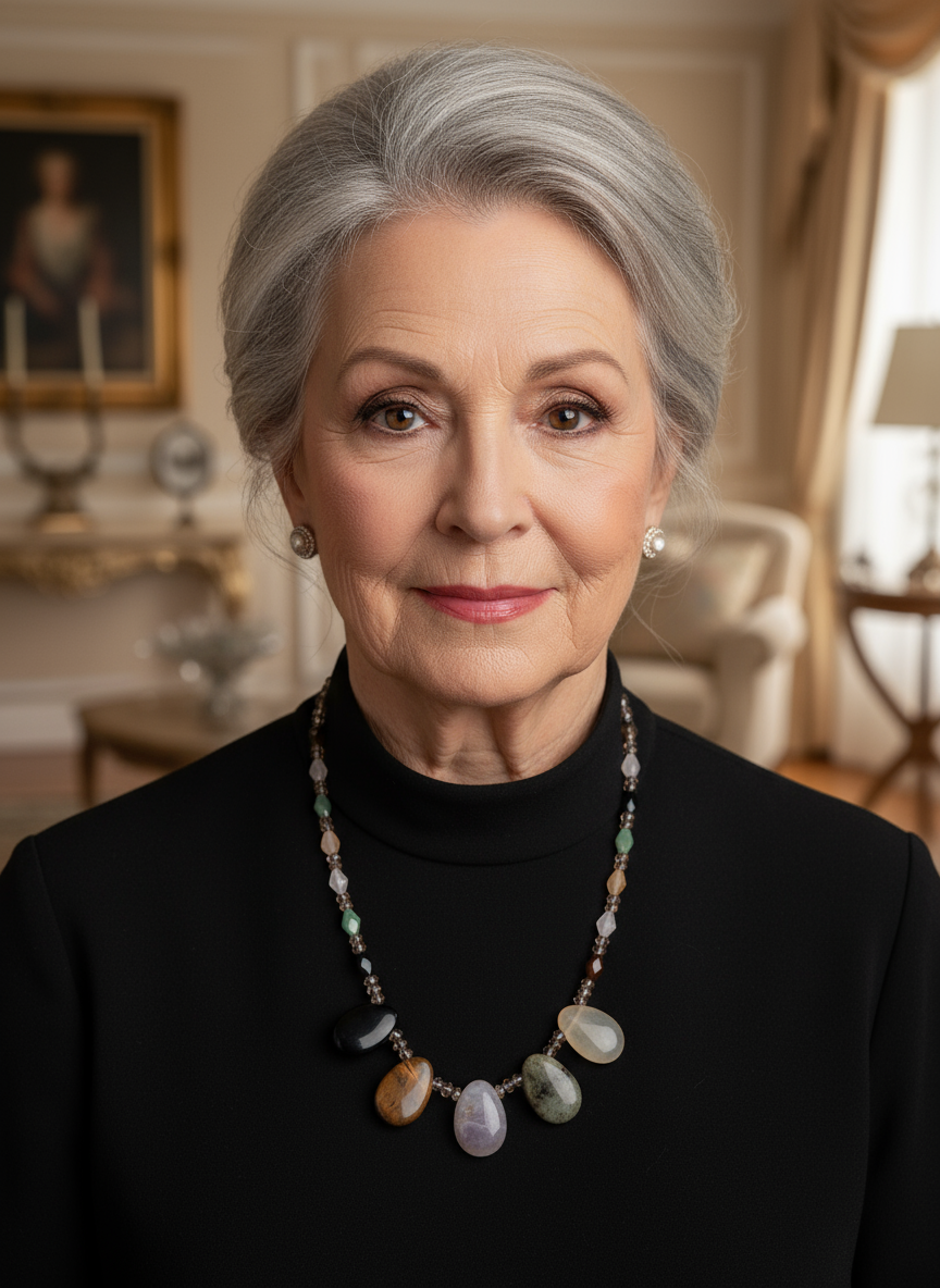 🎃Collier de pierres naturelles semi précieuses NACRELUNE collier