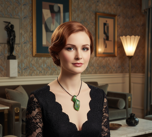 Grand pendentif en verre multicolore NACRELUNE pendentif