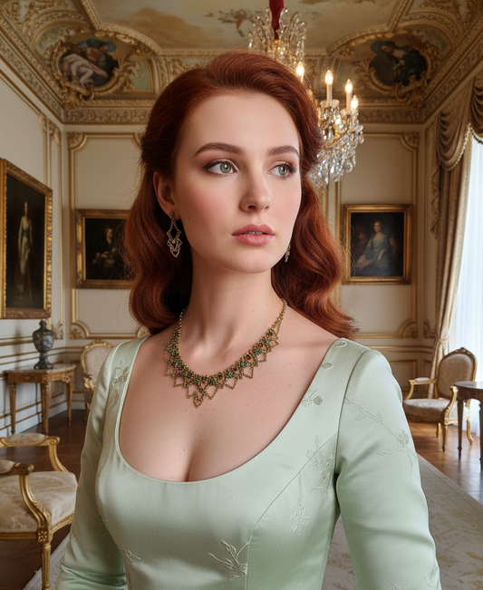 Parure sophistiquée en strass verts