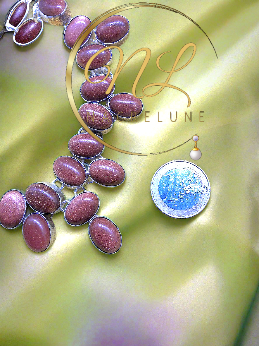 Collier en argent 925 avec pierres de soleil